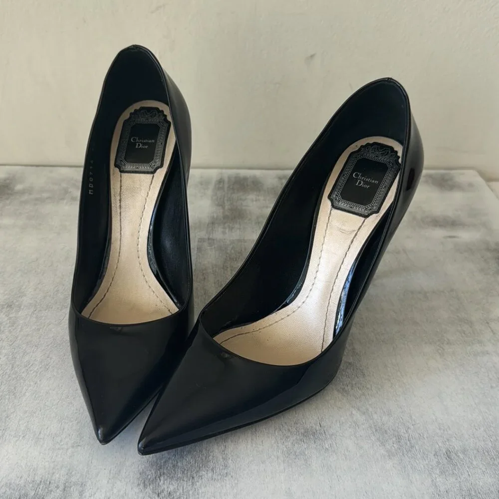 Dior Essence Patent Calfskin Black Pump size 39 heel 10 cm - Picture 5 of 12